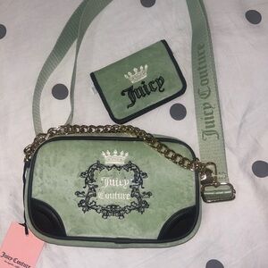 Juicy Couture Green Crossbody Bag and Wallet Set